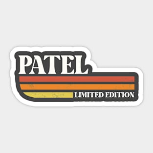 PATEL Surname Funny Reunion Retro Vintage 70s 80s Birthday Sticker